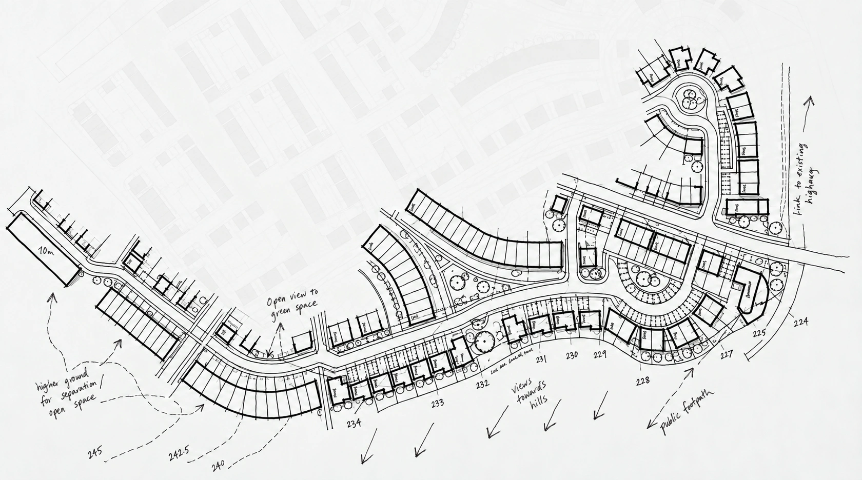West Carclaze Garden Village masterplan sketch, Cornwall